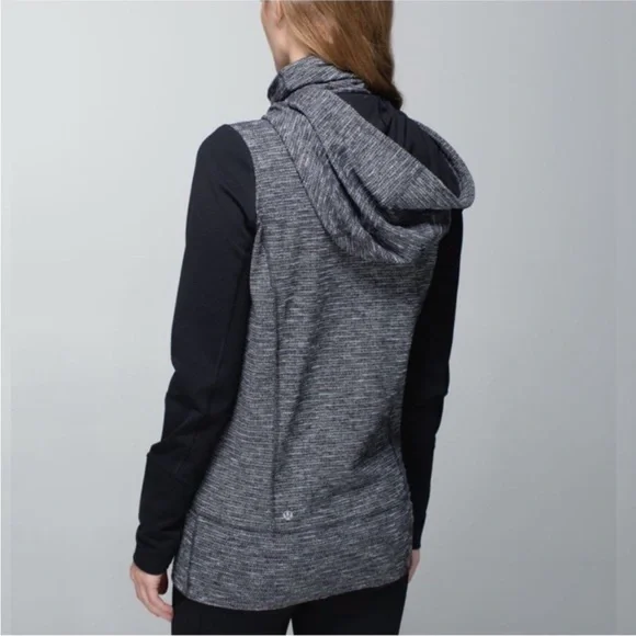 lululemon athletica Black and Gray Hoodie women’s size 8 - Picture 2 of 6